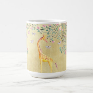 Waterverf Giraffe Butterflies en Blossom Koffiemok