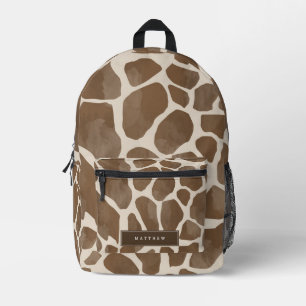 Waterverf Giraffe Dier Print Patroon Aangepast Bedrukte Rugzak