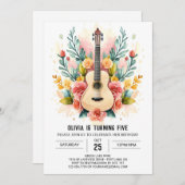 Waterverf Gitaarverjaardag van de muzikant Kaart (Voorkant / Achterkant)