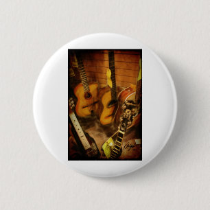 Waterverf gitaren ronde button 5,7 cm