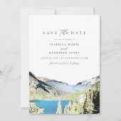 Waterverf Glacier National Park Save the Date Kaart (Voorkant)