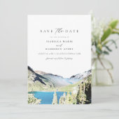 Waterverf Glacier National Park Save the Date Kaart (Staand voorkant)