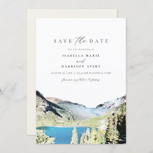Waterverf Glacier National Park Save the Date Kaart