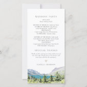 Waterverf Glacier National Park Wedding Programme Bedankkaart (Achterkant)