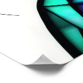 Waterverf Glas in lood stijl kat 2:3 Poster (Hoek)