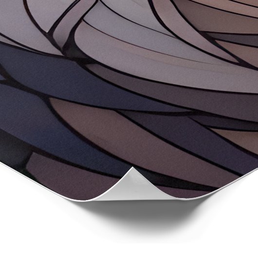 Waterverf Glas in lood stijl kat 2:3 Poster (Hoek)