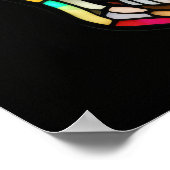 Waterverf Glas in lood stijl schedel 5:4 Poster (Hoek)