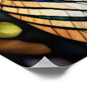 Waterverf Glas in lood Stijl Tijger 5:4 Poster (Hoek)