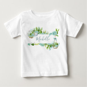 Waterverf Glas Terrarium Succulenten Baby Shower