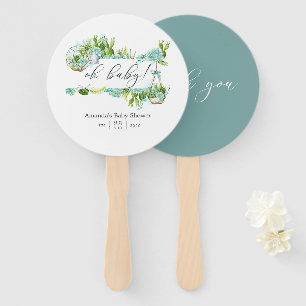 Waterverf Glass Terrarium Succulents Baby shower Handwaaier