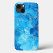Waterverf Glitter Blue iPhone / iPad case (Achterkant)