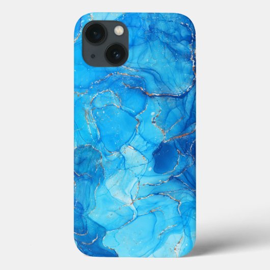 Waterverf Glitter Blue iPhone / iPad case (Achterkant)