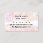 waterverf glitter flute leraar visitekaartje (Achterkant)
