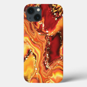 Waterverf Glitter Oranje Goud iPhone / iPad hoes