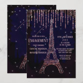 Waterverf Glitter Paris Eiffeltoren Verloving Kaart (Voorkant / Achterkant)