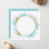 Waterverf Glitter Personalized Note Card Notitiekaartje (Voorkant / Achterkant in situ)