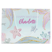 Waterverf Glitter Zeemeermin Onder het Zee Groot Cadeauzakje (Achterkant)