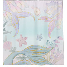 Waterverf Glitter Zeemeermin Staarten Onder het Ze