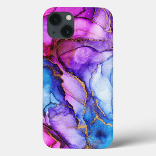 Waterverf glitters paarsblauwe iPhone/iPad-hoes iPhone 13 Hoesje