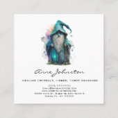 Waterverf Gnome Blue Vierkante Visitekaartje (Achterkant)