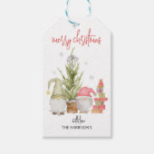 Waterverf Gnome Kerst Cadeaulabel (Voorkant)