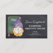 Waterverf Gnome Teacher Chalkboard Achtergrond Visitekaartje (Voorkant)
