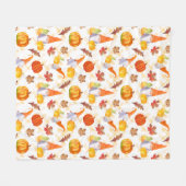 Waterverf gnomen, pompoenen en bladeren fleece deken (Voorkant (Horizontaal))