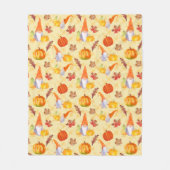 Waterverf gnomen, pompoenen en bladeren fleece deken (Voorkant)