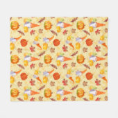 Waterverf gnomen, pompoenen en bladeren fleece deken (Voorkant (Horizontaal))