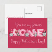 Waterverf Gnomes Pink Valentijn Greet Briefkaart (Voorkant / Achterkant)