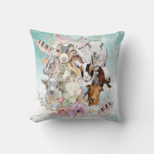 Waterverf GOAT Brassen Home Decor GetYerGoat™ Kussen