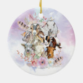 Waterverf GOAT Briet Collage | GetYerGoat™ Keramisch Ornament (Achterkant)