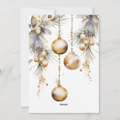 Waterverf Gold Bauble kerstvakantie Feestdagenkaart (Achterkant)