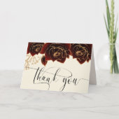 Waterverf Gold Bourgogne Rozen Dank u kaart (Voorkant)