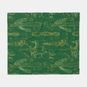Waterverf Gold Cactus Fleece Deken (Voorkant (Horizontaal))