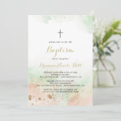 Waterverf Gold Confetti Baptisme Kaart (Staand voorkant)