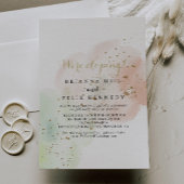 Waterverf Gold Confetti Elopement Reclame Kaart