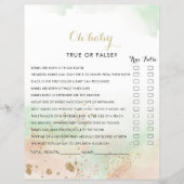 Waterverf Gold Confetti Oh Baby shower Game (Voorkant)