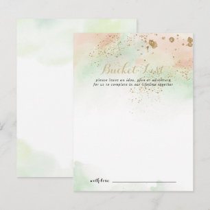 Waterverf Gold Confetti Wedding Bucket List-kaarte Briefkaart