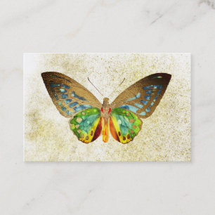 *~* Waterverf Gold Glitter Gilded Gold Butterfly Visitekaartje