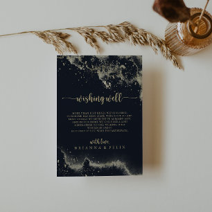 Waterverf Gold Splash Bruiloft Wishing Well Informatiekaartje