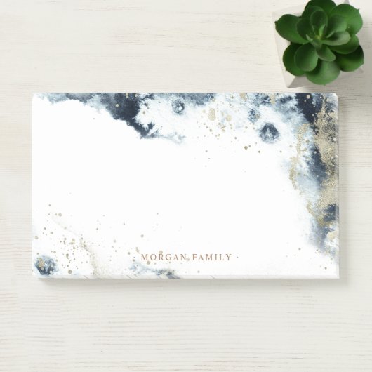 Waterverf Gold Waves Monogram Post-it Notes (Kantoor)