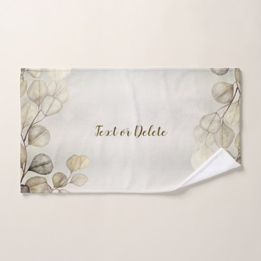 Waterverf Golden Eucalyptus Foliage Shiny Elegant Bad Handdoek (Handdoek)