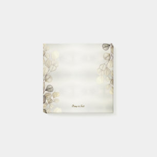 Waterverf Golden Eucalyptus Foliage Shiny Elegant Post-it® Notes