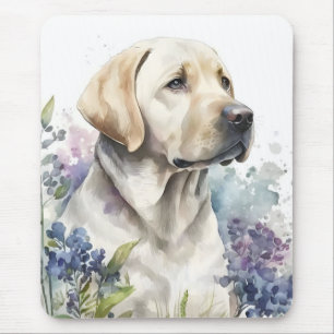 Waterverf Golden Labrador Retriever en Flowers Muismat