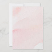 Waterverf Golden Pink Flowers Crests baby Showe Kaart (Achterkant)