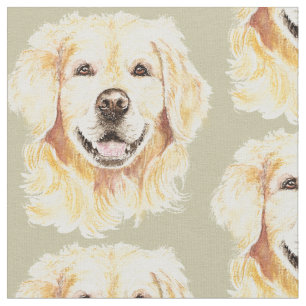 Waterverf Golden Retriever Dog Pet Animal Print Stof