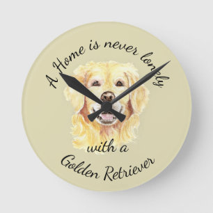 Waterverf Golden Retriever Dog Pet Animal Ronde Klok