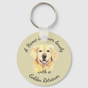 Waterverf Golden Retriever Dog Pet Animal Sleutelhanger