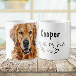 Waterverf Golden Retriever Dog's Naam Koffiemok